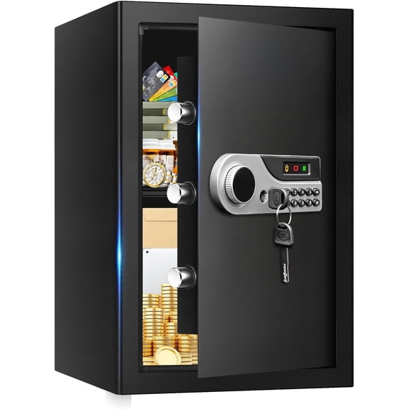 3.3 Cuft Fire Proof Safes for Use, Anti- Digital Safe Box with Programmable Keypad & Spare , Fireproof Safe for Documents Valuables