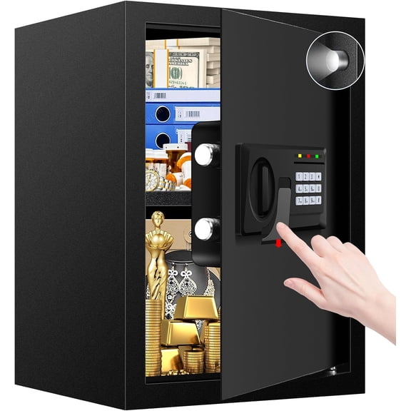 3.3 Cuft Large Fireproof Safe for Home, Home Safety Box Fireproof Waterproof with Electronic Keypad and Spare Keys, Anti-theft Digital Security Safe for Money Firearm Medicine Valuables