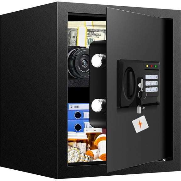 3.3 Cuft Large Fireproof Safe for Home, Home Safety Box Fireproof Waterproof with Electronic Keypad and Spare Keys, Anti-theft Digital Security Safe for Money Firearm Medicine Valuables