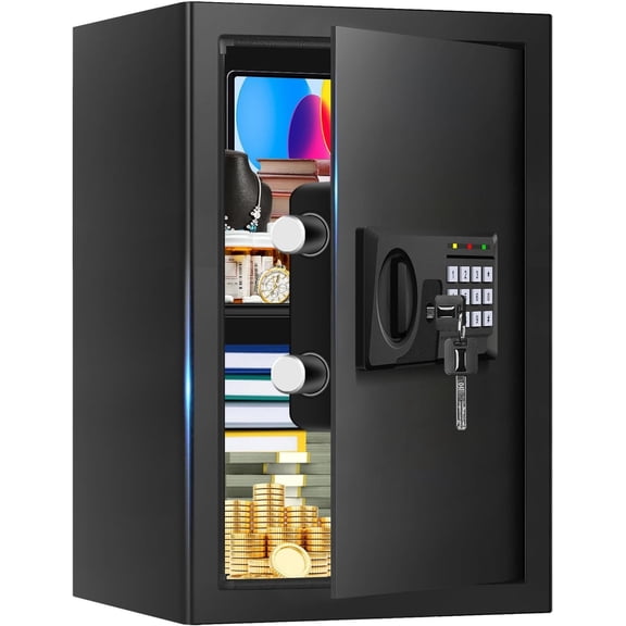3.3 Cuft Large Fireproof Safe for , Safety Box Fireproof with Keypad and Spare , Anti- Digital Safe for Firearm Valuables