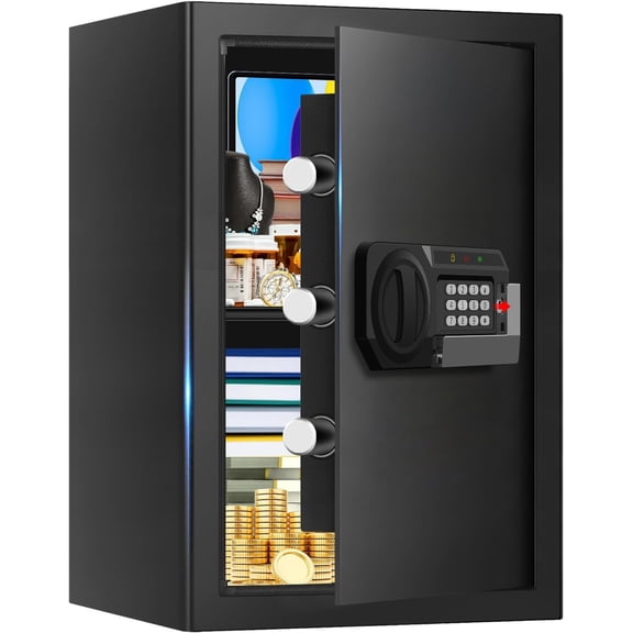3.3 Cuft Large  Safes Water and Fireproof, Anti- Floor Safe for  Use with Programmable Keypad,  System and Spare , Digital  Safe Box for Valuables,