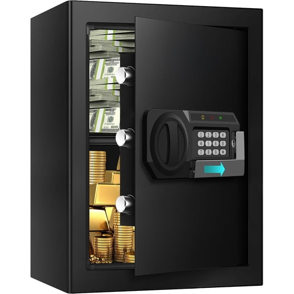 3.3 Cuft Large Safes Water and Fireproof, Anti- Document Safe for Use with Programmable Keypad, System and Spare , Digital Safe Box for , Valuables,