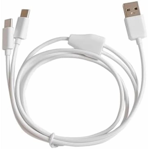 3.3 FT 2 in 1 USB-C Splitter Cable - USB A to Type C Charging Cord (White)