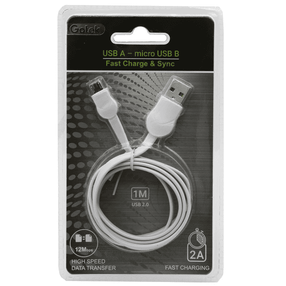 3.3 Ft Micro USB Charging Cable, Fast Charging, 480Mbps Data Transfer, Durable, Tangle Free Design, Ideal for Smartphones, Tablets, Cameras, Home, Office, Travel Use, Light Gray