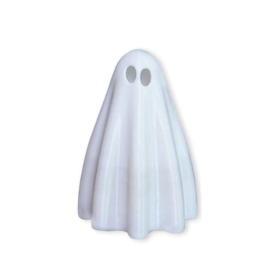 3.3 Inch Glowing Ghost Statue - LED Ghost Decoration for Home Dining Table Kitchen Fireplace Party Ornament (White)