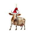 thumbnail image 1 of 3.3 Inch Personalized Cow Gift Christmas Tree Hanging Decoration Ornaments Iron Material Smooth Odorless Fade Resistant Winter Theme Party Farmhouse Decor, 1 of 4