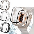 thumbnail image 1 of [3+3]Pack for Apple Watch Ultra 49mm Screen Protector Case, 3 Pack Waterproof Face Cover Hard PC Protective Bumper Shell + 3 Pack Tempered Glass Film for iWatch Ultra 49mm Accessories, 1 of 5