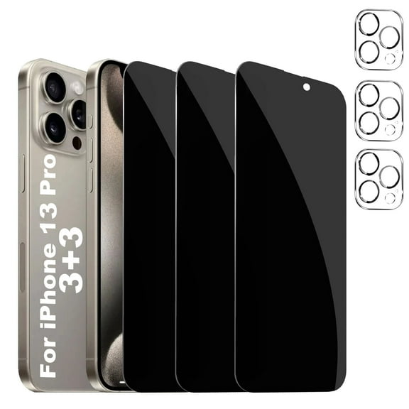 [3+3 Pack] KICOCOC For iPhone 13 Pro Screen Protector with Camera Lens Protector