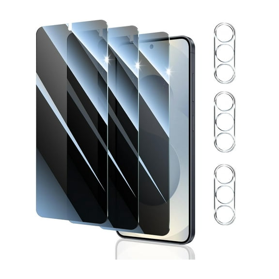 [3+3 Pack] KICOCOC for Samsung Galaxy S25 Privacy Screen Protector with Camera Lens Protector