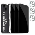 thumbnail image 1 of [3+3 Pack]Kicococ For iphone 15 Screen Protector with Camera Lens Protector,Case Friendly Privacy Tempered Glass Film for iPhone 15, 1 of 5