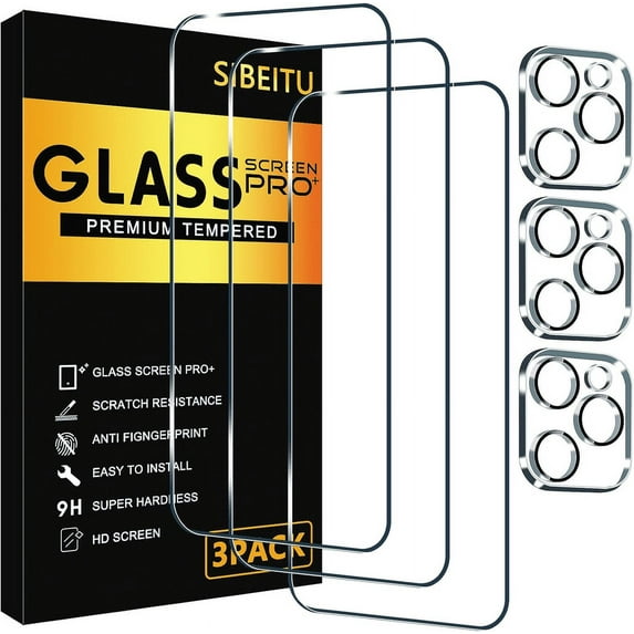 3+3 Pack iPhone 16 Pro Anti-Scratch Tempered Glass Film Screen Protector Film 9H