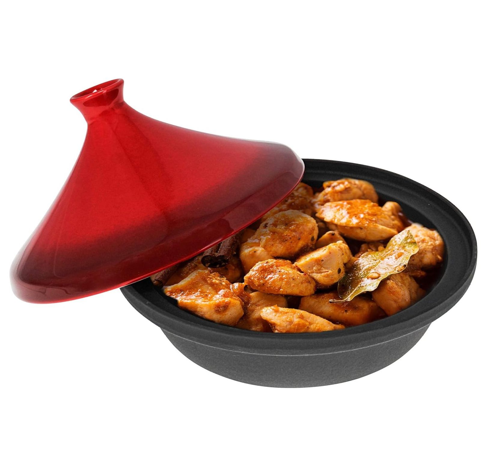 3.3 QT Enameled Cast Iron and Ceramic Tajine Cooking Pot Moroccan