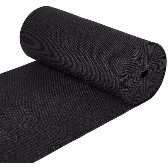 3.3 Yard 3m 6 Inch Wide Flat Elastic Band Black Heavy Stretch Knit for Garment Sewing Project