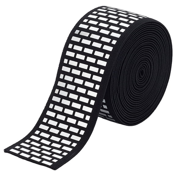 3.3 Yard Elastic Ribbon with Metallic Sequin 1.6 inch Wide Elastic Silver Sequin Ribbon Polyester Stretch Elastic Trim with Rectangle Sequin