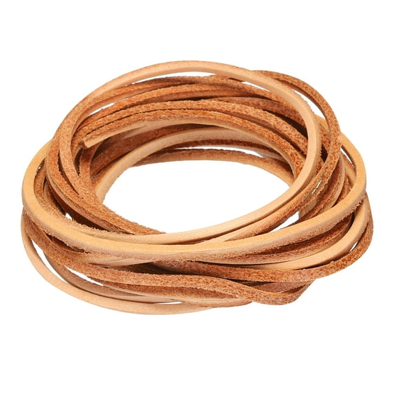 3.3 Yards 2mm Flat Leather Cord, Leather Lacing Strips for DIY Making Crafts Pure Brown