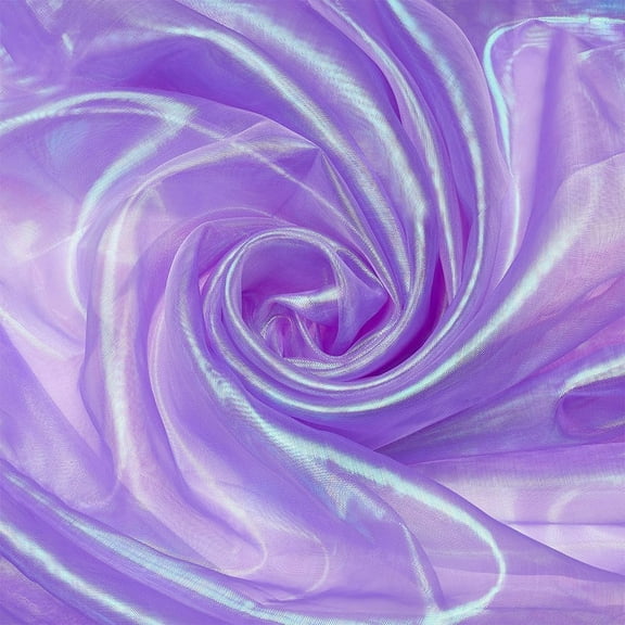 3.3 Yards Organza Fabric Rainbow Gradient Lace Iridescent Holographic Gauze Fabric for Wedding Dress Curtain Photography Background Supplies Decor 59inch Wide Medium Purple Blue DIY