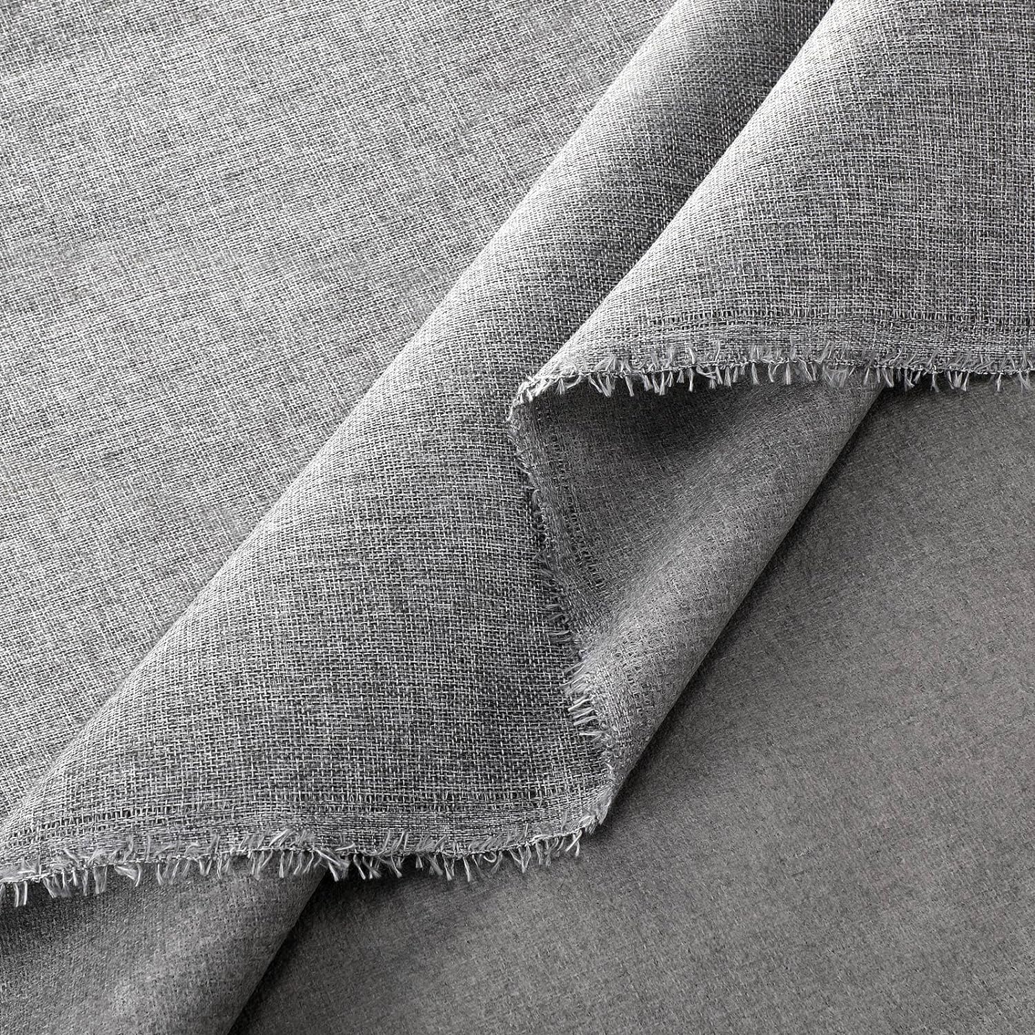3.3 Yards x 57 Inch Upholstery Fabric Faux Linen Type Cloth Material Polyester Sewing Fabric for Upholstering Furniture Reupholster Chair Sofa Cover DIY Projects (Grey)