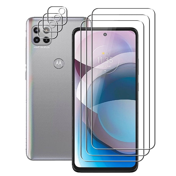 (3+3) for Motorola Moto G 5G and One 5G Ace/One 5G UW Ace (3 Pack) Tempered Glass Screen Protector and (3 Pack) Camera Lens Protector, Anti Scratch