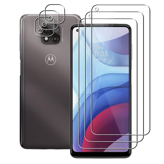 (3+3) for Motorola Moto G Power 2021 (3 Pack) Tempered Glass Screen Protector and (3 Pack) Camera Lens Protector