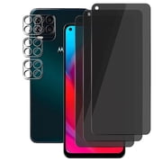 (3+3) for Motorola Moto G Stylus 5G (2021) (3 Pack) Anti Spy Private Tempered Glass Film Privacy Screen Protector and (3 Pack) Camera Lens Protector