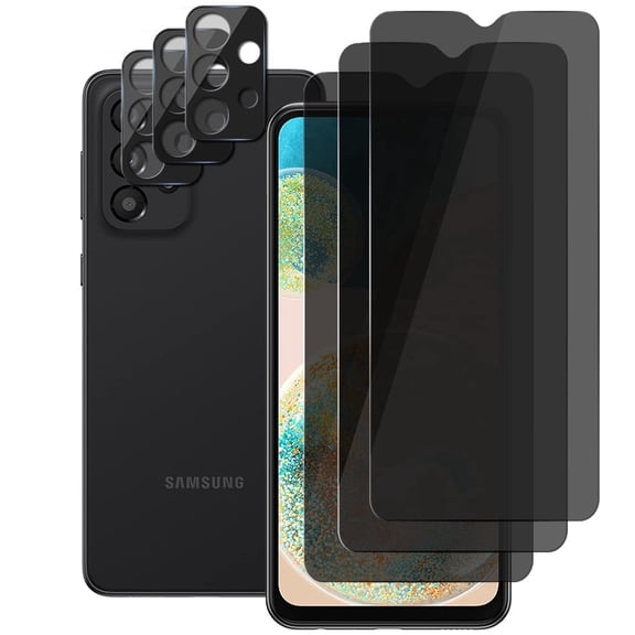 UZWZW (3+3) for Samsung Galaxy A23 4G / 5G Privacy Screen Protector Tempered Glass with Camera Lens Protector