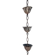 3.3 ft / 100 cm Copper Alloy Rain Chain with Lotus Cups, Chain Downspouts For Outdoor Gutter, Vintage Style Gutter Chains for Villa Courtyard Temple, Decorative Alternative to Traditional Downspouts