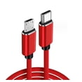 thumbnail image 1 of 3.3 ft Micro USB to USB-C Braided Cable,Type-c Male to Micro usb Male Data Cable Android Fast Charging Cable 2.4A,Red, 1 of 1