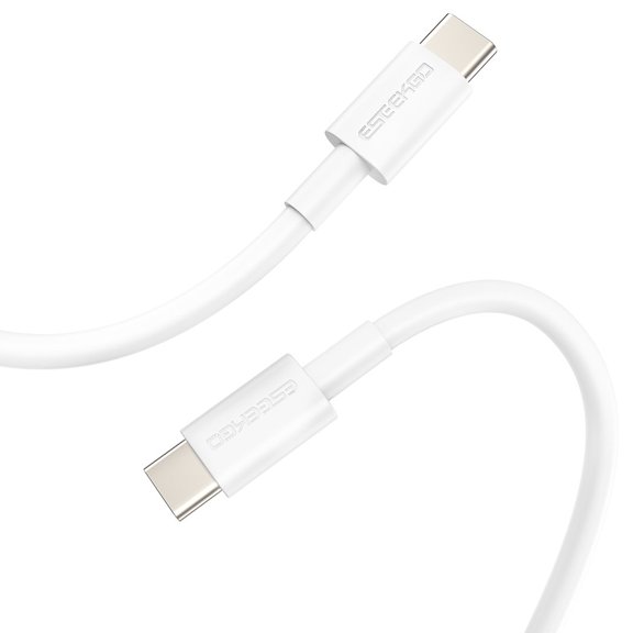 3.3 ft USB-C to USB-C High-Speed Charge & Sync TPE Soft Cable - White