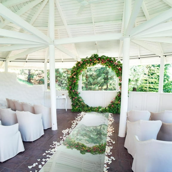 3.3 x 98.4 ft Double Sided Reflective Aisle Runner for Wedding , Outdoor Party Decor