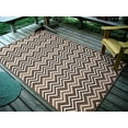 thumbnail image 1 of 3'3"x5' Geometric Zigzag, Brown Indoor & Outdoor Rug - 1112, 1 of 2