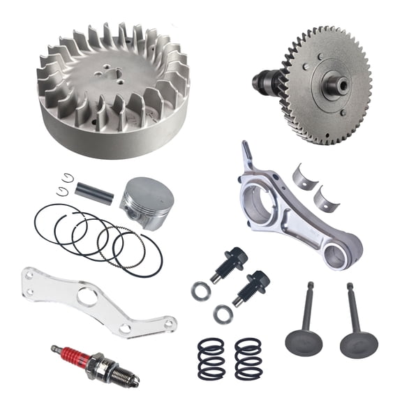 3.308" Billet Aluminum Connecting Rod .308 Camshaft And 10krpm Flywheel With 26lb Spring Spring And 70mm Flat Top Piston Kit For Predator 212cc Hemi Engine Go Kart Cart