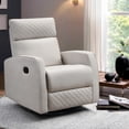 thumbnail image 1 of 3.31" X 37.4" X 39.4" Cream Air Leather - Glider & Swivel Manual Recliner, 1 of 3