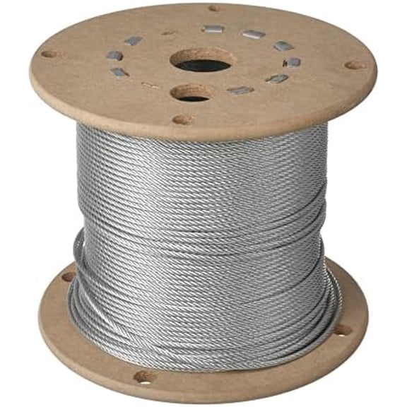 3/32" 7x19 Galvanized Wire Rope Aircraft Cable, 250' Reel, 1000 lbs Min Break Strength$$Tools & Hardware Other