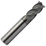 3/32" Diameter 4 Flute Single End Carbide End Mill 40  Degree Helix TiCN Coated , 3/8" Length of Cut, 1/8" Shank, 1-1/2" OAL