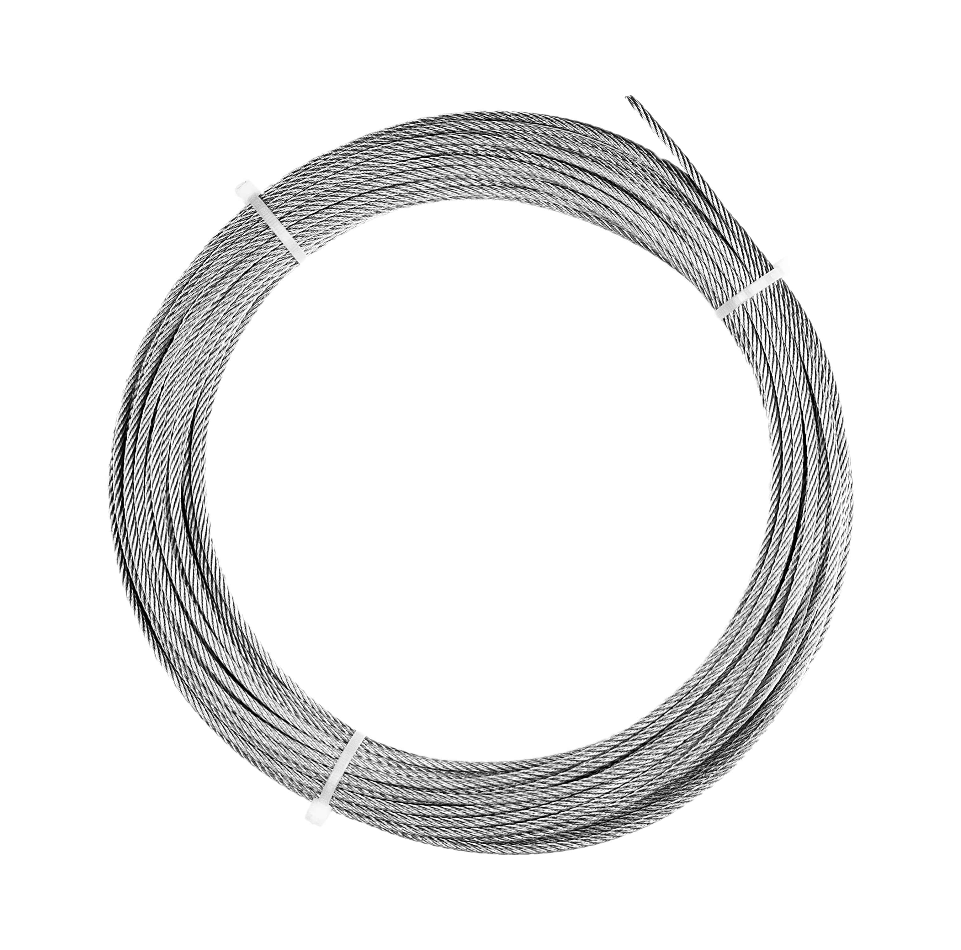 3/32" Stainless Steel Grade 7x19 Grade 304 Aircraft Cable Wire Rope ...