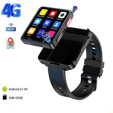LynkNano USA 4G Smart Watch 2.64" HD, Alarm, Aluminum Case with Black Sport Band, New 1 Count