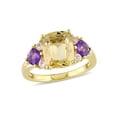 thumbnail image 1 of 3.34 Carat (Ctw) Citrine and African Amethyst Ring in Yellow Plated Sterling Silver for Women, 1 of 6