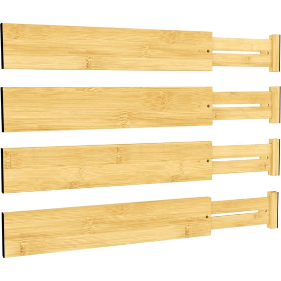 3" H Large Bamboo Drawer Dividers Adjustable Drawer Organization ...
