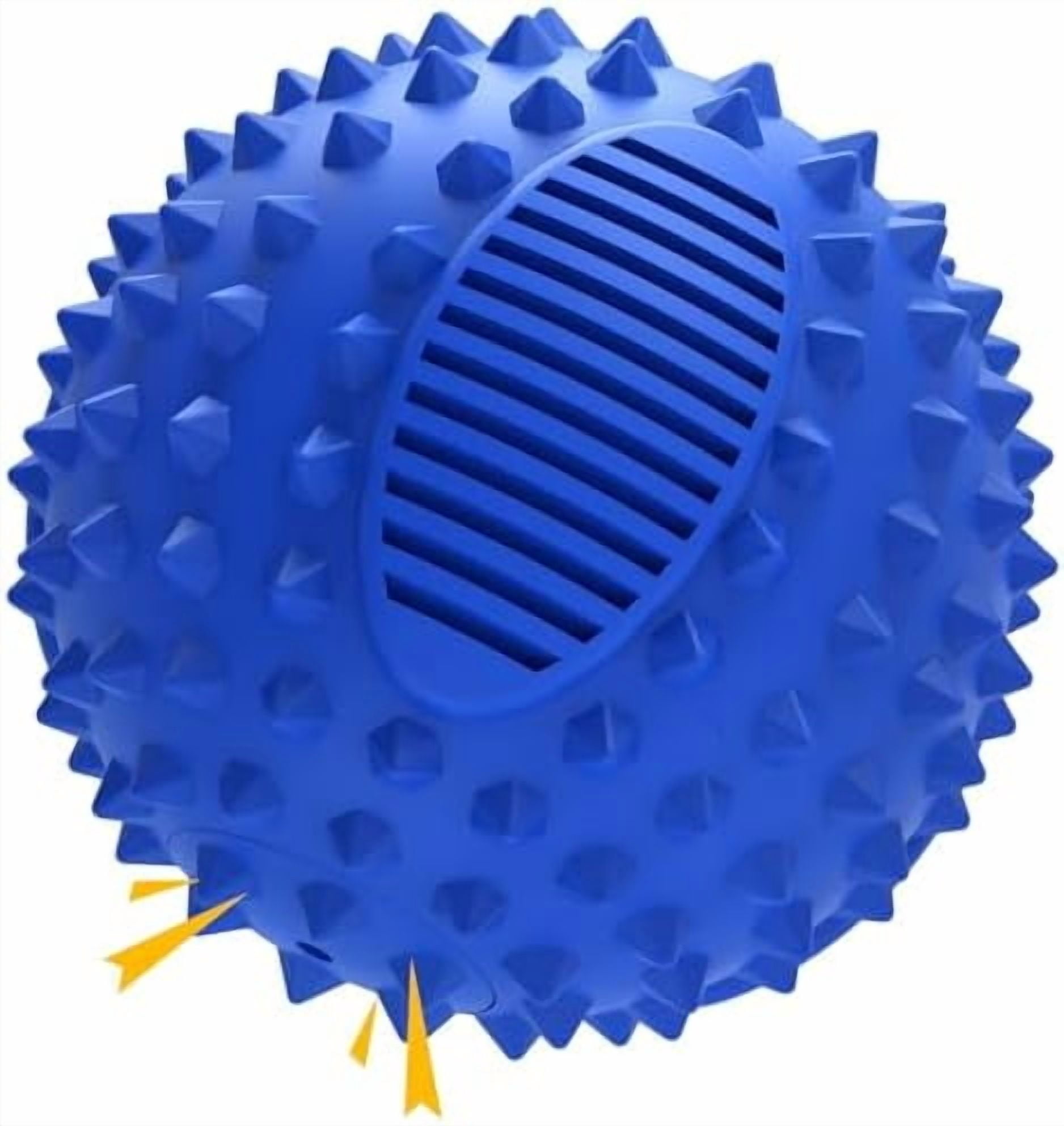 3" Squeaky Dog Balls for Aggressive Chewers, Durable Interactive Spiky Ball for Teething, Indestructible Rubber Dog Chew Toys, Tough Pet Toys for Small, Medium & Large Breeds Blue,3" (Small Dog)