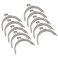 thumbnail image 1 of 3.35" 10Pcs Kiss Lock Clasp Frame Arch Embossed Clutch Frame for Coin Purse Bag Making DIY Craft, Silver, 1 of 6