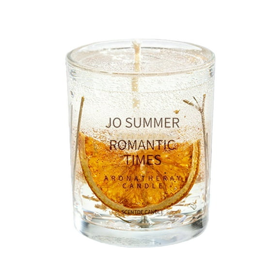 3.35" Crystal Jelly Wax Candle with Preserved Botanicals | Spa-Grade Aromatherapy for Bath/Bedroom/Meditation | 45hr Clean Burn (0.77lb Phthalate-Free)