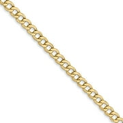 BLACK BOW JEWELRY COMPANY 3.35mm, 14k Yellow Gold, Hollow Curb Link Chain Necklace, 28 Inch