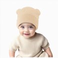 thumbnail image 1 of 3-36 Months Baby to Toddler Beanie Solid Hats Kids Cute Knitted Cuffed Hats for Boys Girls Infant Baby Winter Hat, 1 of 8