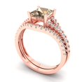 thumbnail image 1 of 3.36 ct Brilliant Princess Cut Yellow Moissanite 14k Rose Gold Solitaire with Accents Engagement Bridal Wedding Ring Band Set size 10.5, 1 of 7