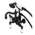 thumbnail image 1 of 3.37 in. Heritage Tub Wall Mount Clawfoot Tub Faucet with Hand Shower, Oil Rubbed Bronze, 1 of 1