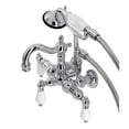 thumbnail image 1 of 3.37 in. Heritage Tub Wall Mount Clawfoot Tub Faucet with Hand Shower, Polished Chrome, 1 of 1