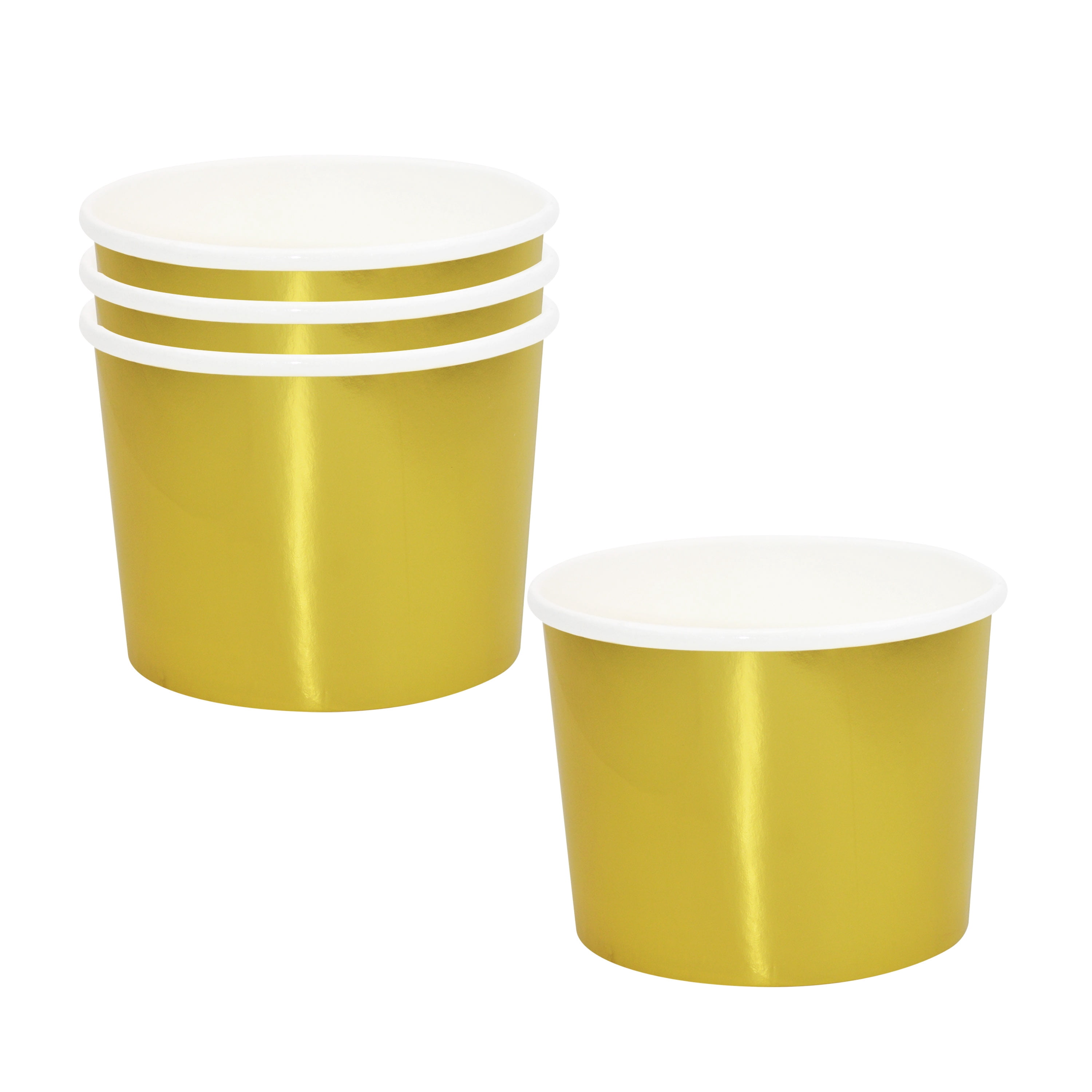 3.375 (Topper) x 2.625 in H, 9 Ounce Capacity, 8 Count Metallic Gold / Red / Iridescent  Disposable Paper Treat Cup, Christmas, Partyware, Holiday Time