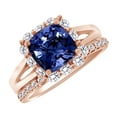 thumbnail image 1 of AFFY (3.37ct) Simulated Blue Tanzanite & White Diamond Engagement Ring Set In 14K Solid Gold With Ring Size 11, 1 of 2