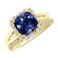 thumbnail image 1 of AFFY (3.37ct) Simulated Blue Tanzanite & White Diamond Engagement Ring Set In 14K Solid Gold With Ring Size 8.5, 1 of 2