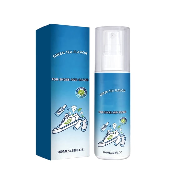 3.38 Fl Oz Green Tea Shoe Deodorizer Spray Natural Footwear Odor Remover For Sneakers And Socks Clear